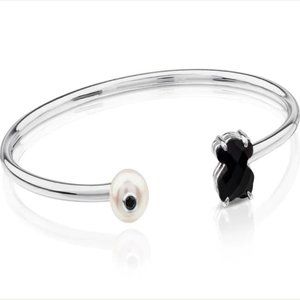 Tous Silver Erma Bracelet with Onyx, Pearl and Spinel Women Bracelet Jewelry